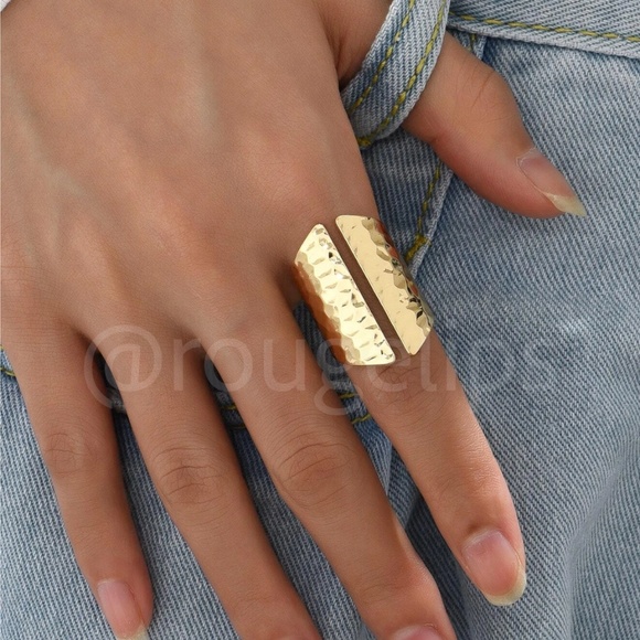 Textured Yellow Gold Tone Copper Ring Fashion Jewelry - Picture 1 of 5